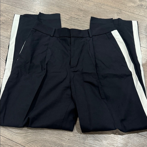 Madewell women’s The Signature Trouser Pant black w/ white side stripe Sz 12 NWT - Picture 7 of 9